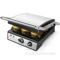 4 tranches d&#39;acier inoxydable électrique de contact électrique ouvre 180 degrés avec une température réglable Panini Press Grill